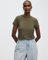Ribbed Fitted Crew Neck T-Shirt - R Essentials