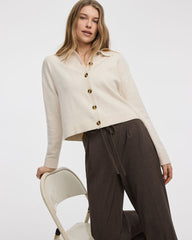 Long-Sleeve Polo Cardigan
