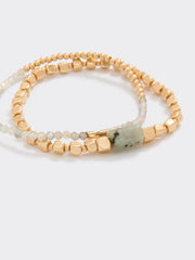 Bracelets with Stone Beads - Set of 2