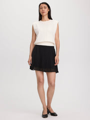 Pleated Chiffon Mini-Skirt