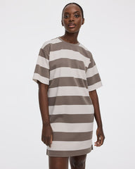 HYLUX Striped T-Shirt Dress - Hyba