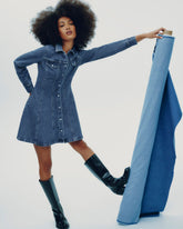 Long-Sleeve Shirt Denim Mini Dress