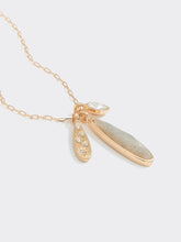 Long Necklace with Stone Teardrop Pendant