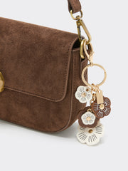 Faux Leather Flower Bag Charm