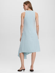 Sleeveless Midi Dress with Draped Waistband