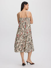 Sleeveless Midi Dress with Sweetheart Neckline