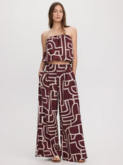 Wide-Leg High-Rise Pull-On Pant