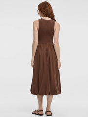 Sleeveless Midi Dress with Smocked Top