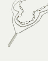 Triple-Layer Necklace with Baguette Pendant