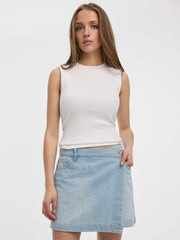 Denim Wrap Skort