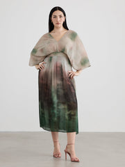 Maxi Dress with V Neckline
