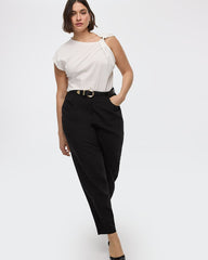 Mid-Rise Barrel Pants