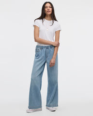 Wide-Leg Mid-Rise Jean with Drawstring