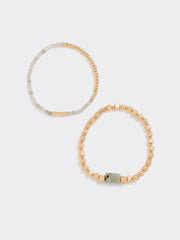 Bracelets with Stone Beads - Set of 2