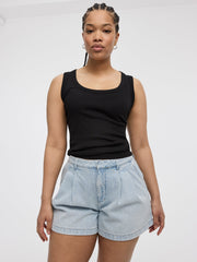 Scoop-Neck Ribbed Tank