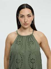Sleeveless Maxi Dress with Halter Neckline