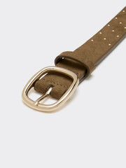 Studded Faux Suede Belt