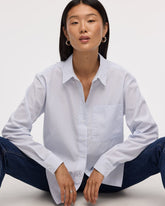Striped Long-Sleeve Poplin Shirt with Chest Pocket - R Essentials