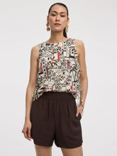 Crew-Neck Top with Self-Tie Sides