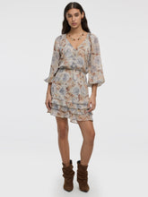 Long-Sleeve V-Neck Mini Dress