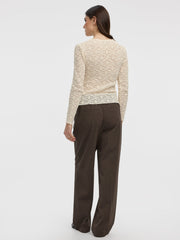 Long-Sleeve Lace Top