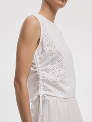 Short-Sleeve Crew-Neck Tee with Shirred Sides