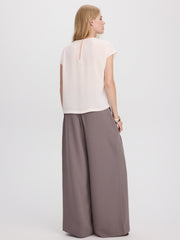 Short-Sleeve Crew-Neck Blouse