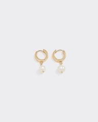 Stainless Steel Hoops with Pearl Pendant