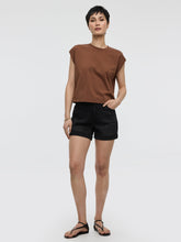 Mid-Rise Denim Shorts with Rolled Hem
