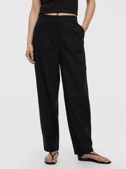 Linen Blend Barrel Pant