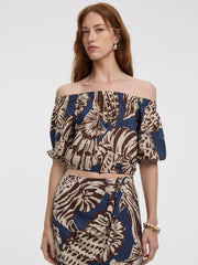 Short-Sleeve Off-the-Shoulder Blouse