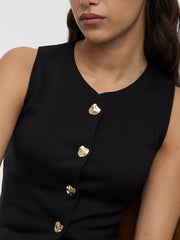 Sleeveless Crew-Neck Vest