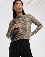 Long-Sleeve Mock-Neck Top