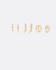 Stainless Steel Hoops - 3 Pairs