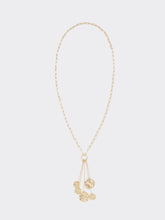 Long Carabiner Necklace with Coin Pendants