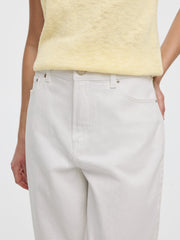 White High-Rise Barrel Jeans