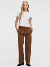 Mid-Rise Straight-Leg Cuffed Chino Pants