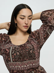 Long-Sleeve Scoop-Neck Dress