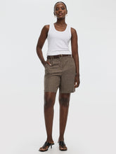 Striped Linen-Blend High-Rise Bermuda