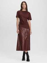 Faux Leather Midi Skirt