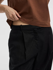 Linen-Blend Straight-Leg High-Rise Pant - Curvy Fit