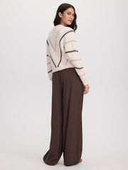 Long-Dolman-Sleeve Crew-Neck Pullover