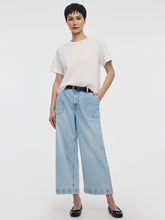 Wide-Leg High-Rise Cropped Jean