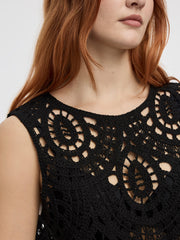 Crew-Neck Crochet Tank