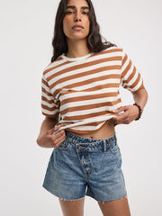 Striped Crew-Neck Boxy T-Shirt