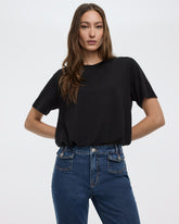 Crew-Neck Tee with Bubble Hem