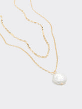 Double-Chain Short Necklace with Freshwater Pearl