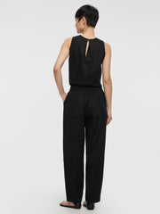 Linen Blend Barrel Pant