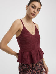 V-Neck Peplum Cami