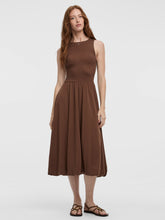 Sleeveless Midi Dress with Smocked Top